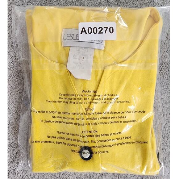 Vintage 70s Leslie Lucks Top Womens 4 Yellow Black Collarless Blazer Buttons Bow - Picture 10 of 10